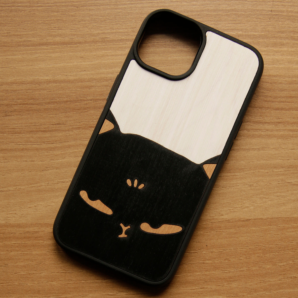 Premium Wooden MagSafe Case for iPhone - Sneer-Eye Cat