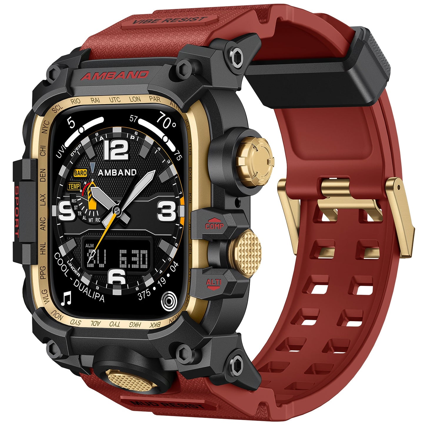 TOUGH M3 44mm - Case for Apple Watch (Black Red)