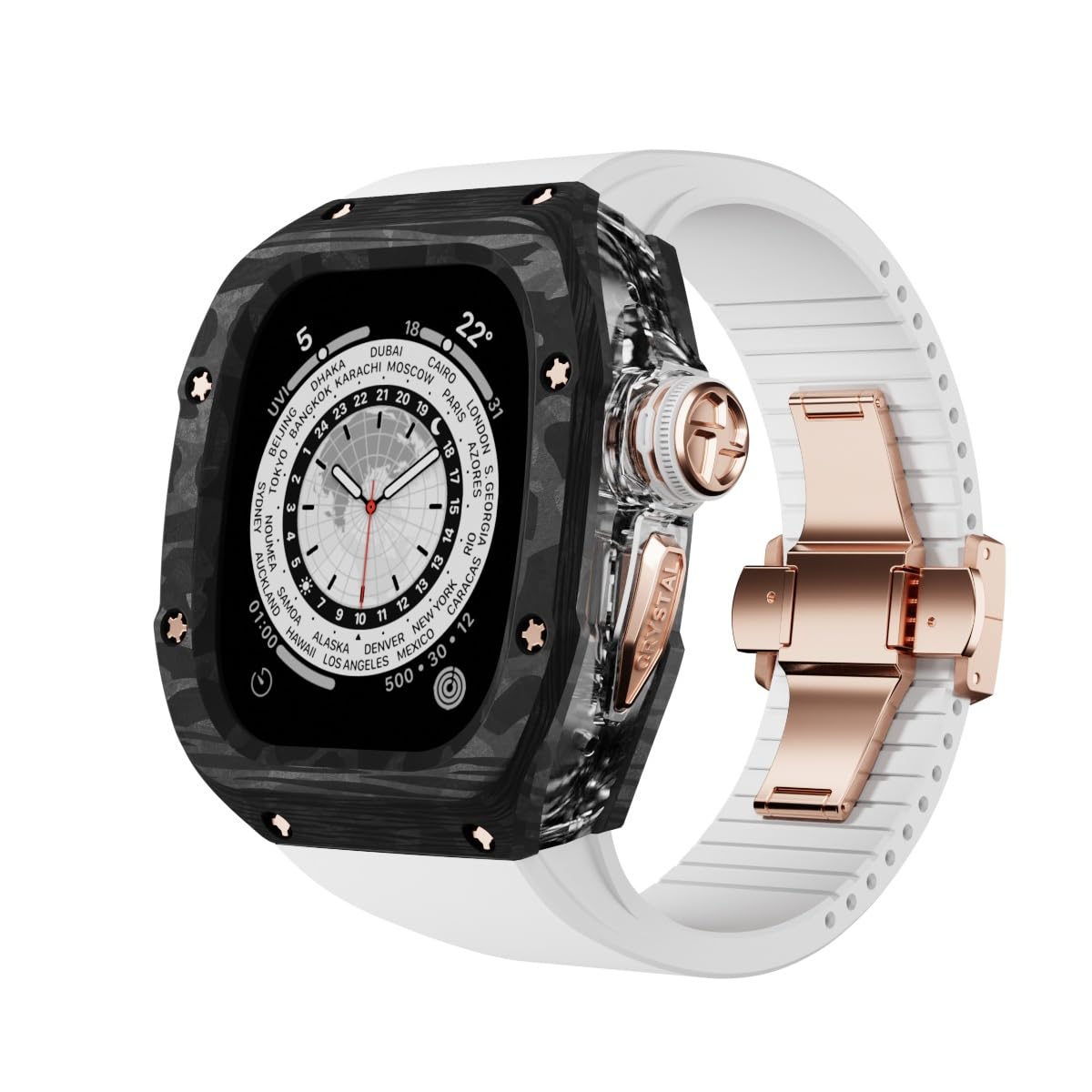 CRYSTAL CF Series 49mm - Case for Apple Watch Ultra 1 / 2 (Rose Gold)