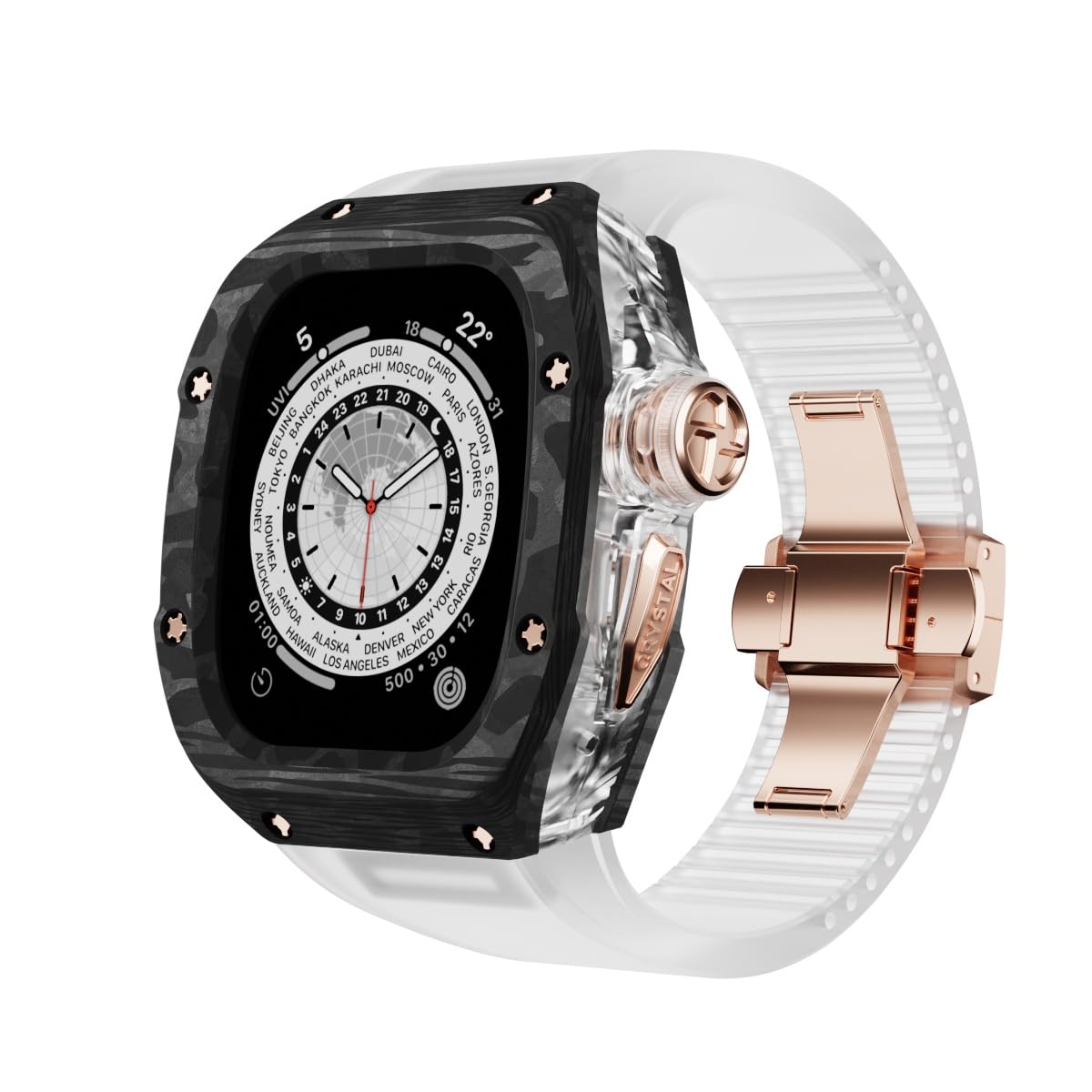 CRYSTAL CF Series 49mm - Case for Apple Watch Ultra 1 / 2 (Rose Gold)