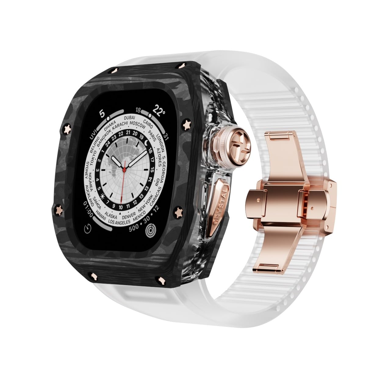 CRYSTAL CF Series 49mm - Case for Apple Watch Ultra 1 / 2 (Rose Gold)